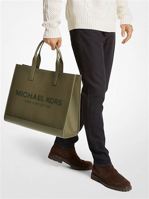 michael kors cooper logo embossed faux pebbled leather tote bag|cooper logo tote bags.